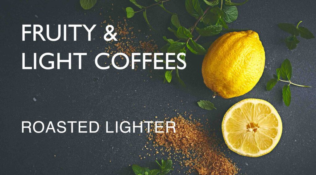 This image shows the coffee beans which are for sale which are lighter and fruity at redroaster.co.uk 